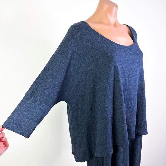 Soft Surroundings Perfect Layer Jersey Knit Dolman Sleeve Dress Navy Size XL - Picture 4 of 9